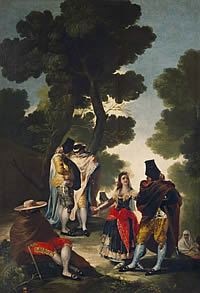 The Maja and the Cloaked Men, or A Walk through Andalusia (1776) © of the Pitzkov Family and Prado National Museum